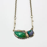 Opal and Chrysoprase Mixed Metal Necklace