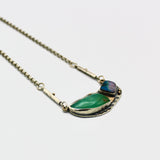 Opal and Chrysoprase Mixed Metal Necklace