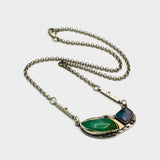 Opal and Chrysoprase Mixed Metal Necklace
