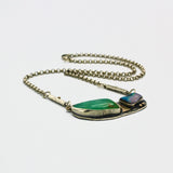 Opal and Chrysoprase Mixed Metal Necklace