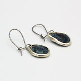 Ruby and Blue Kyanite Wrapped Earrings By Junko Stickney