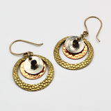 Tri-Metal Disc Earrings By Janet Kaufman