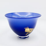 Footed Gold Leaf Bowl in Night Blue By Mathew Porkola
