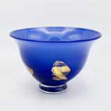 Footed Gold Leaf Bowl in Night Blue By Mathew Porkola