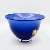 Footed Gold Leaf Bowl in Night Blue By Mathew Porkola