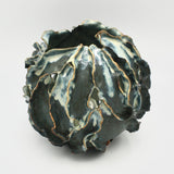 Organic Teal Vessel With Drips By Nessy Barzilay