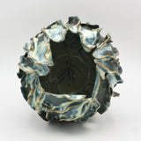 Organic Teal Vessel With Drips By Nessy Barzilay