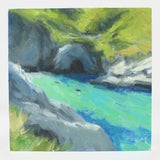 Pt. Lobos With Seals Oil On Board By Judith Feins