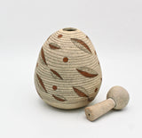 Vessel With Leaves and Circles By Jennifer Joh