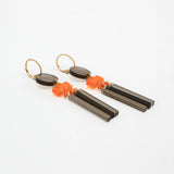 Garnet and Black Acrylic Earrings By Robin Senour