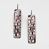 "Eyes On Ears" Long Enameled Earrings