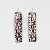 "Eyes On Ears" Long Enameled Earrings