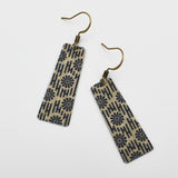 Washi Trapezoid Earrings With Blue Flowers By Riquelle Small
