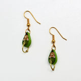 Green Teardrop Paper Quilled Earrings