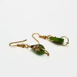 Green Teardrop Paper Quilled Earrings