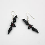 Paper Quilled Bat Earrings By Kathy Canfield Shepard