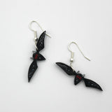 Paper Quilled Bat Earrings By Kathy Canfield Shepard