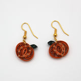 Paper Quilled Pumpkin Earrings By Kathy Canfield Shepard