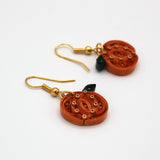 Paper Quilled Pumpkin Earrings By Kathy Canfield Shepard