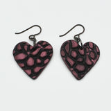 Black and Pink Heart Earrings By Arbel Shemesh