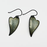 Enamel Heart Earrings in Green By Daria Salus
