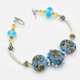 Blue Lampwork Bracelet By Carol Rose