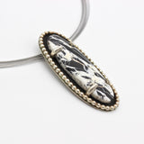 White Buffalo Turquoise Shadowbox Pendant By Nyya Lark