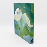 Two Calla Lilies Oil On Board By Gina Papen