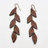 Deep Orange Leaves Earrings By Arbel Shemesh