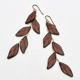 Deep Orange Leaves Earrings By Arbel Shemesh