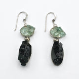 Safety Glass Earrings in Green By Suzane Beaubrun