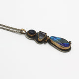 Opal, Diamond, and Sapphire Necklace By Karen Edgerly