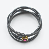 Garnet Ring On Oxidized Silver By Kathleen Maley