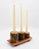 Medium Raw Wood Candle Holder By Peter Howkinson