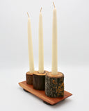Medium Raw Wood Candle Holder By Peter Howkinson