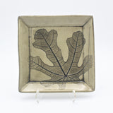Small Sqaure Fig Leaf Plate By Kathy Kearns