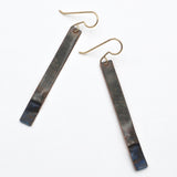 Foldformed Copper Earrings in Gtreen and Blue Patina By David M Bowman Studio
