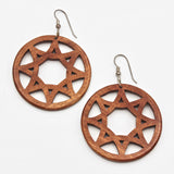 Wheel Earrings in Pink Invory Wood By Doug Stewart