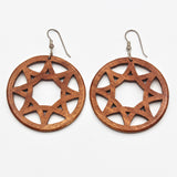 Wheel Earrings in Pink Invory Wood By Doug Stewart