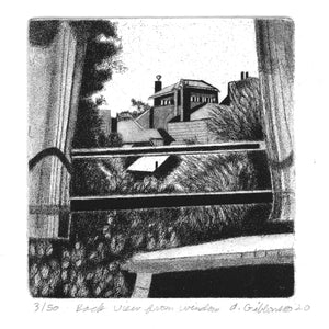 "Back View From Window" Etching By Alice Gibbons