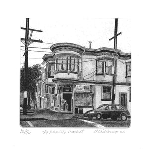 "La Placita Market" Etching By Alice Gibbons