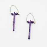 Purple Stone Hoop Earrings By Jeannie Haydon