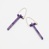 Purple Stone Hoop Earrings By Jeannie Haydon