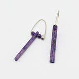 Purple Stone Hoop Earrings By Jeannie Haydon