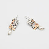 Geometric Collage Pearl Earrings By Jeannie Haydon