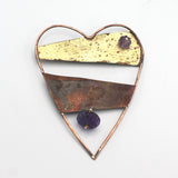 Amethyst and Heart Wall Sculpture By Jeannie Haydon