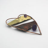 Amethyst and Heart Wall Sculpture By Jeannie Haydon