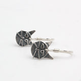 Silver Cat Earrings By Jeannie Haydon