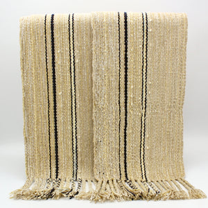 Straw and Charcoal Chenille Scarf By Spring Kraeger