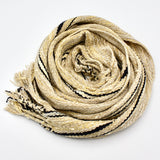 Straw and Charcoal Chenille Scarf By Spring Kraeger